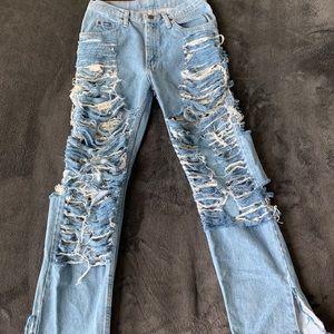 Vintage Lee Custom Shredded Jeans